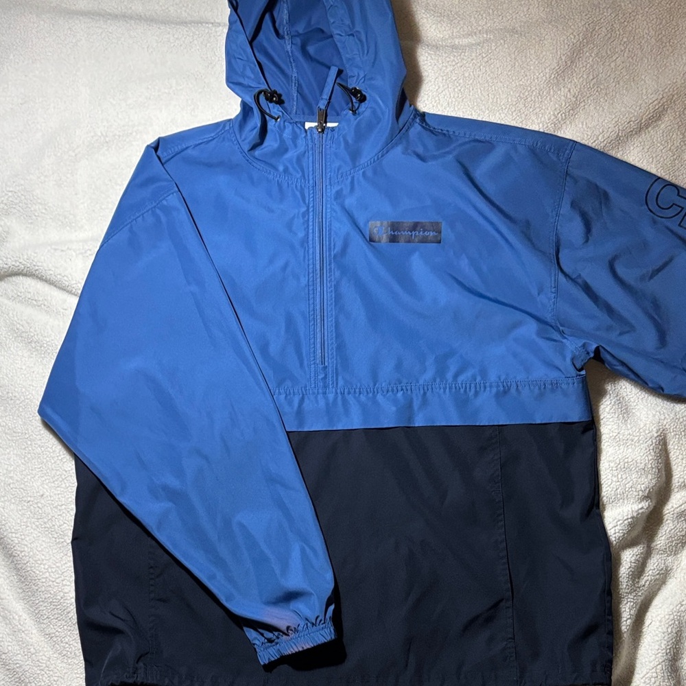 Champion Men's Two-Tone Blue and Black Windbreaker
